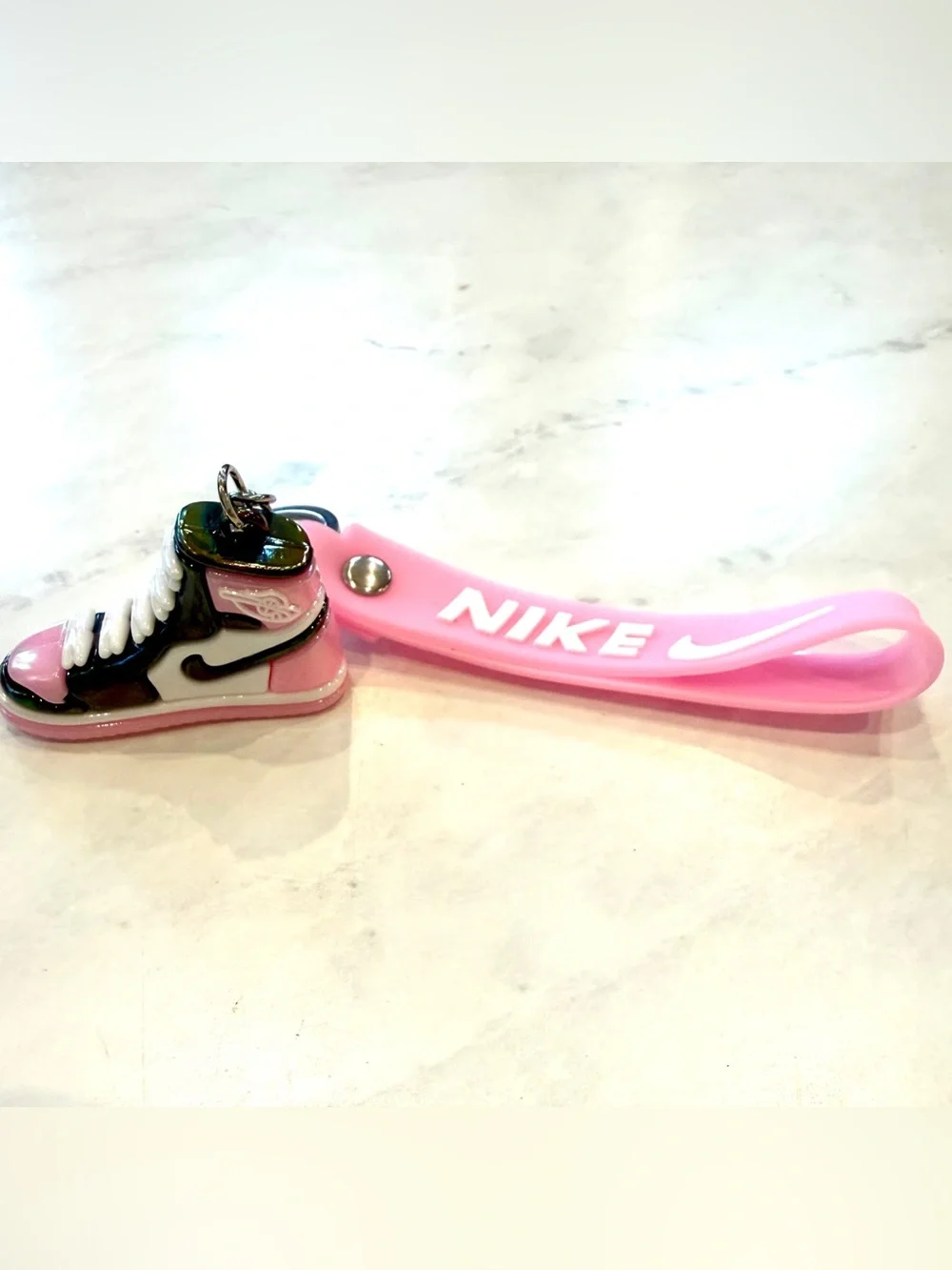 New Pink Air Jordan 1 Retro Hightop Mini Sneaker Keychain & Wristlet Strap